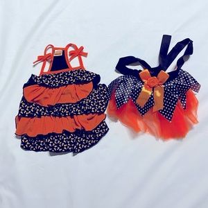 Doggie  Halloween costumes.  Set of 2.  Gently used.  1-dress, 1- tutu. EUC